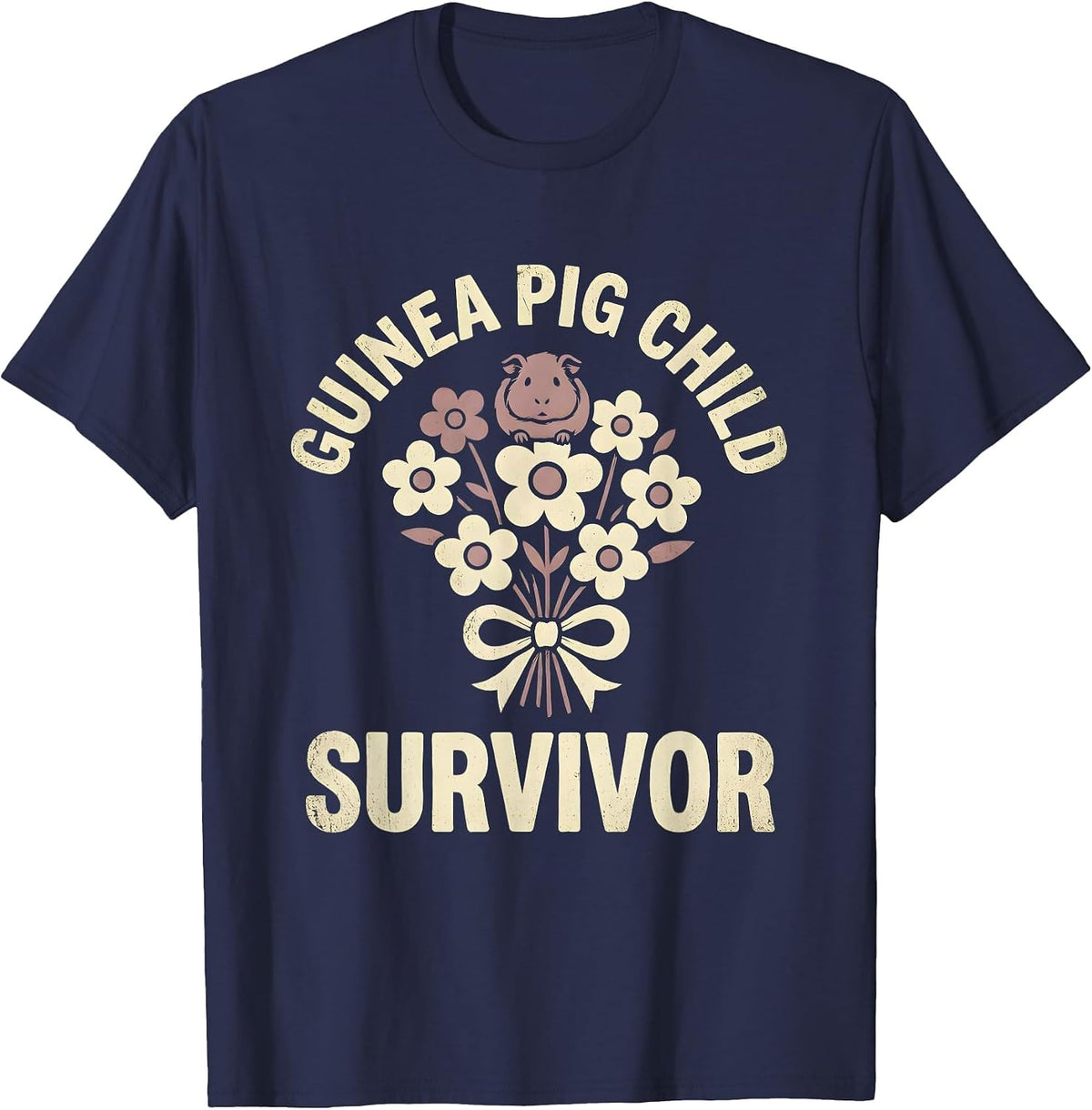 Men's Eldest Daughter Guinea Pig Child Survivor Design T-Shirt - Navy Blue