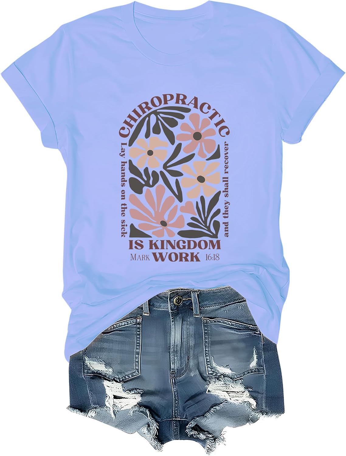 Chiropractic is Kingdom Work Inspirational Chiropractic T-Shirt Funny Inspirational Chiropractic T Shirt - Sky Blue