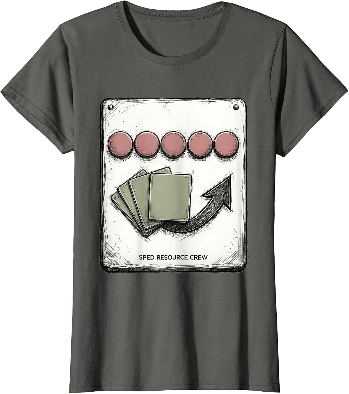 Women's SPED Resource Crew Special Education Teacher Squad Pride T-Shirt - Asphalt Grey