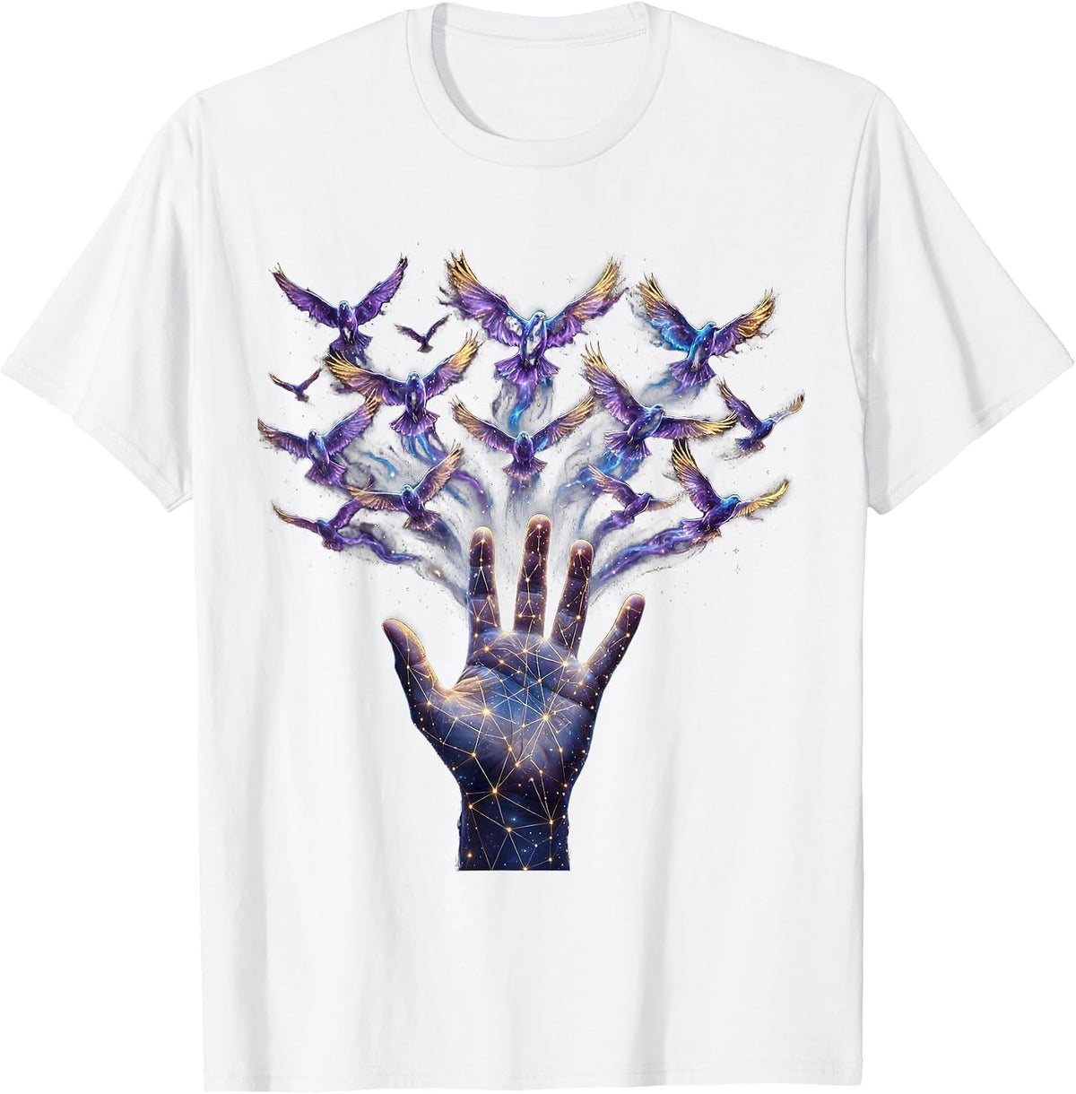 Men's Autism Awareness Colorful Birds Freedom Design T-Shirt - White