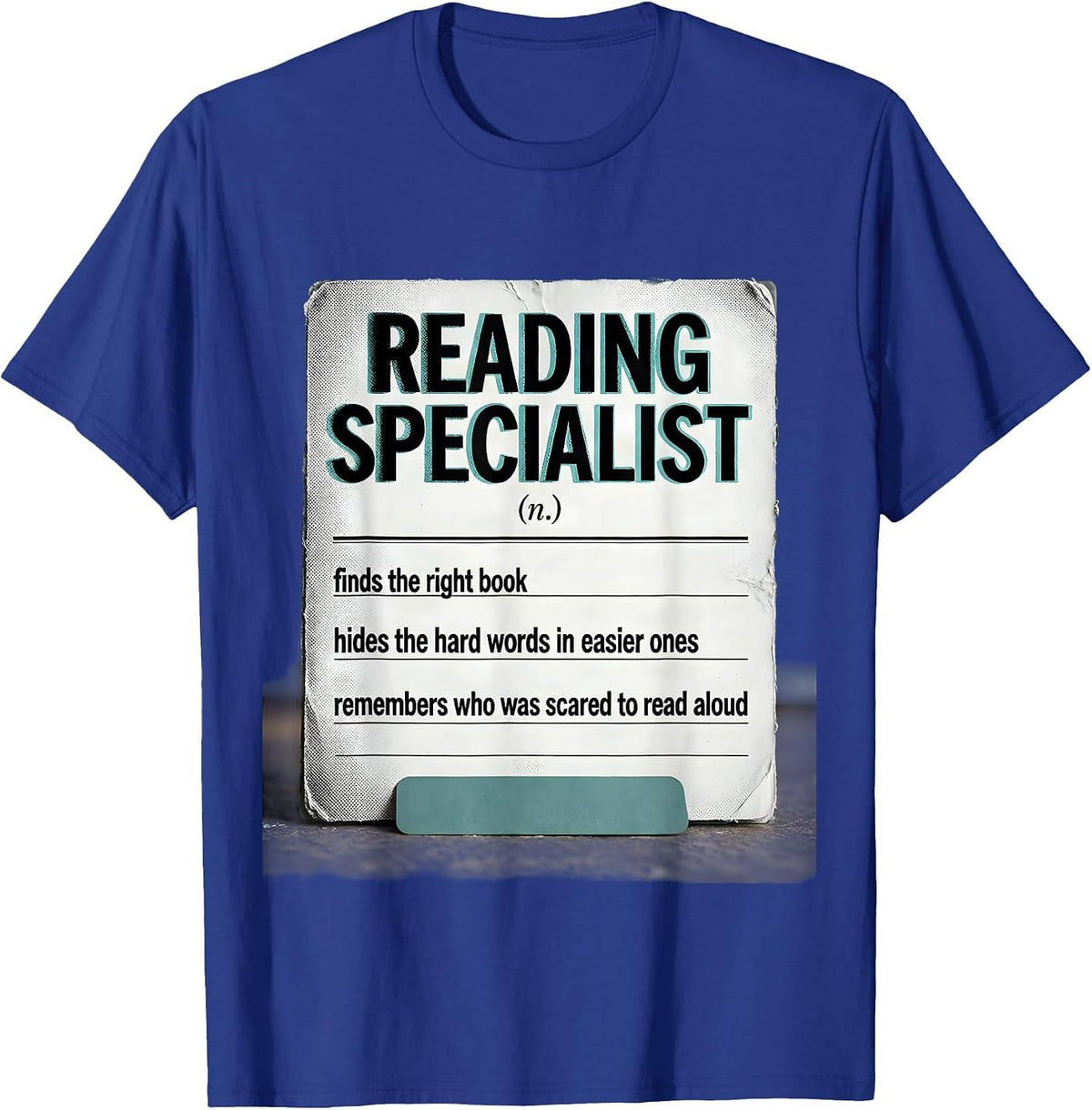 Men's Reading Specialist Teacher Humor Appreciation T-Shirt - Royal Blue