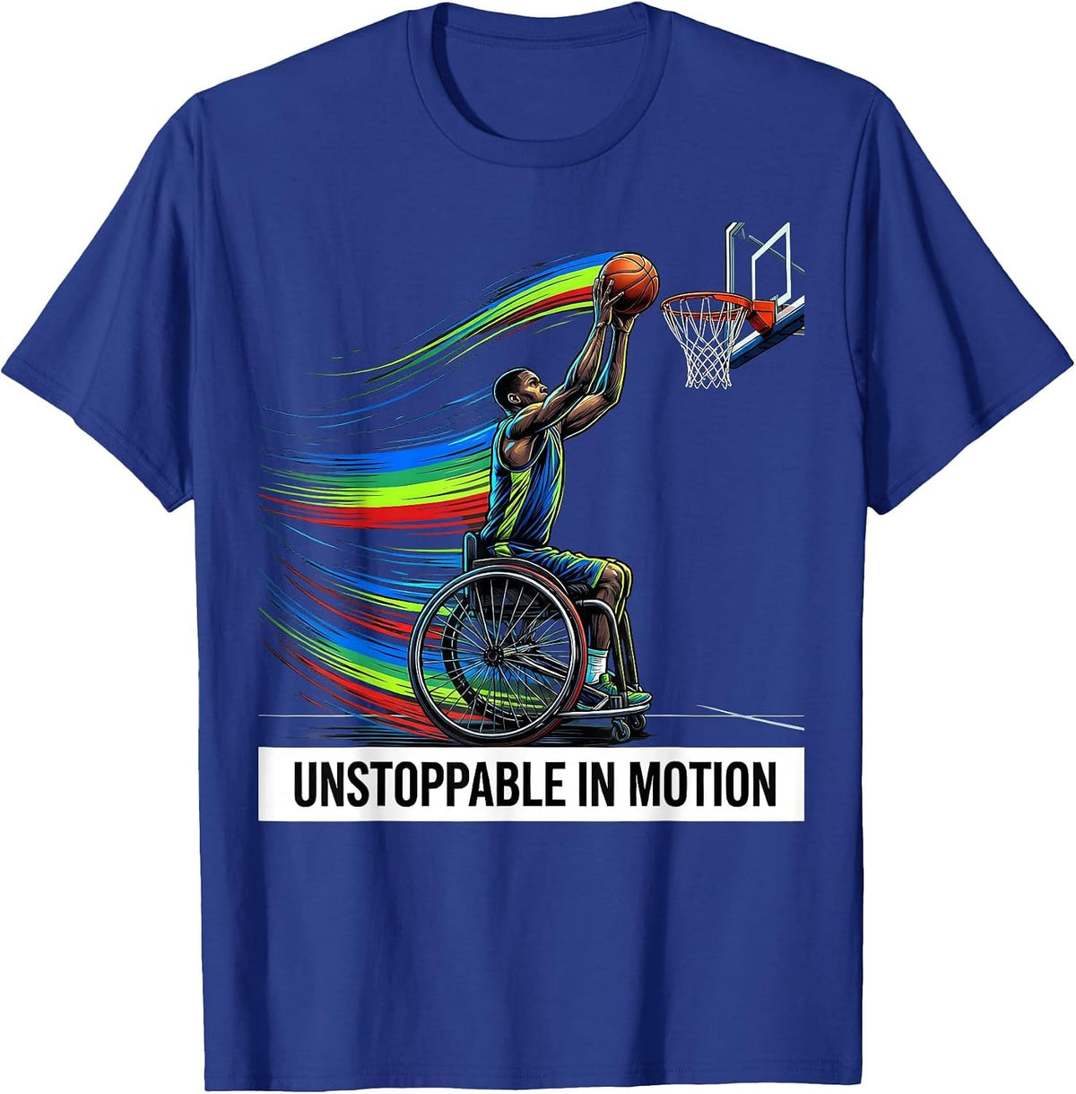 Unstoppable In Motion Disability Pride Month Advocacy T-Shirt - Royal Blue