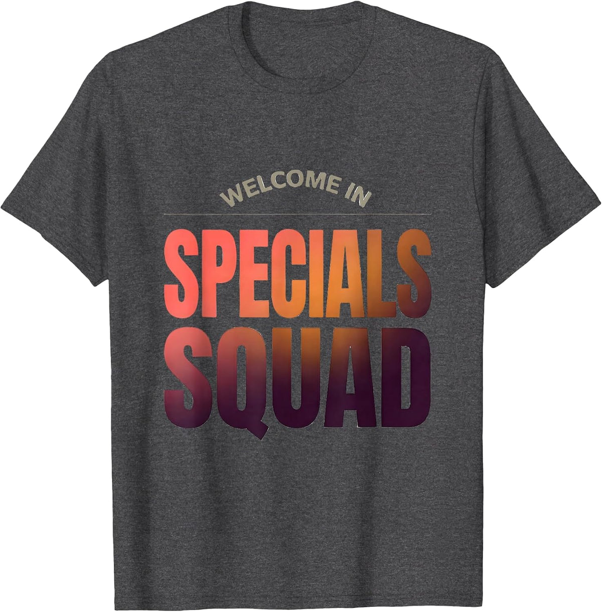 Men's Welcome In Specials Squad Gradient Back To School Staff T-Shirt - Dark Heather Grey