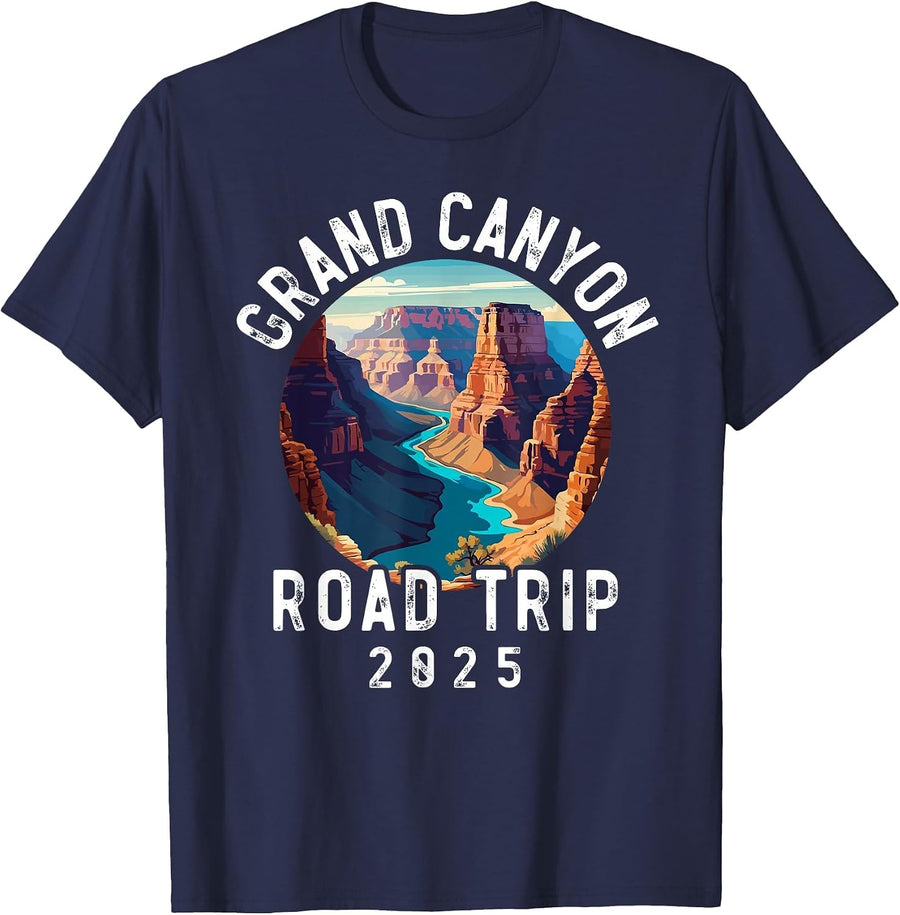 Grand Canyon National Park, Family Souvenir Road Trip 2025 T-Shirt - Navy Blue