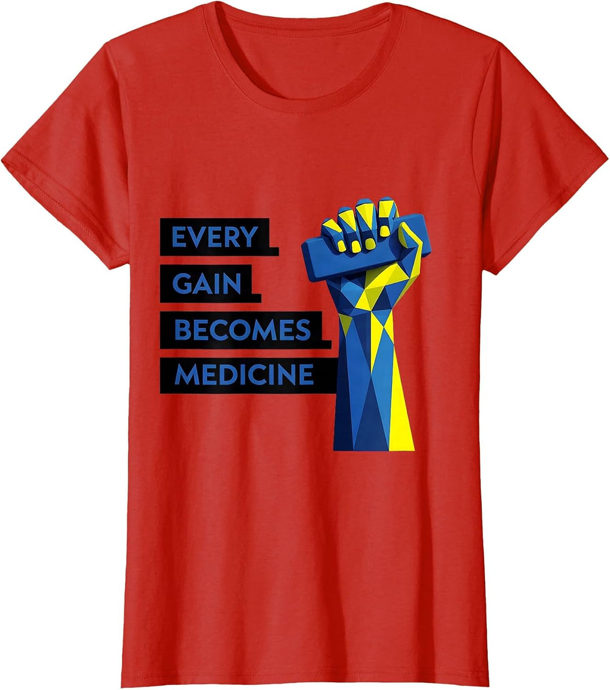 Every Gain Becomes Medicine Geometric Physical Therapy PT T-Shirt - Red