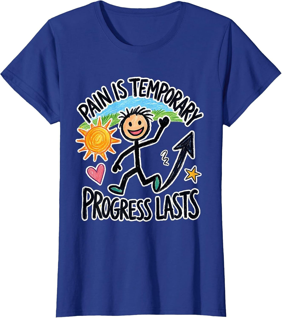 Women's Pain Is Temporary Progress Lasts Physical Therapy T-Shirt - Royal Blue