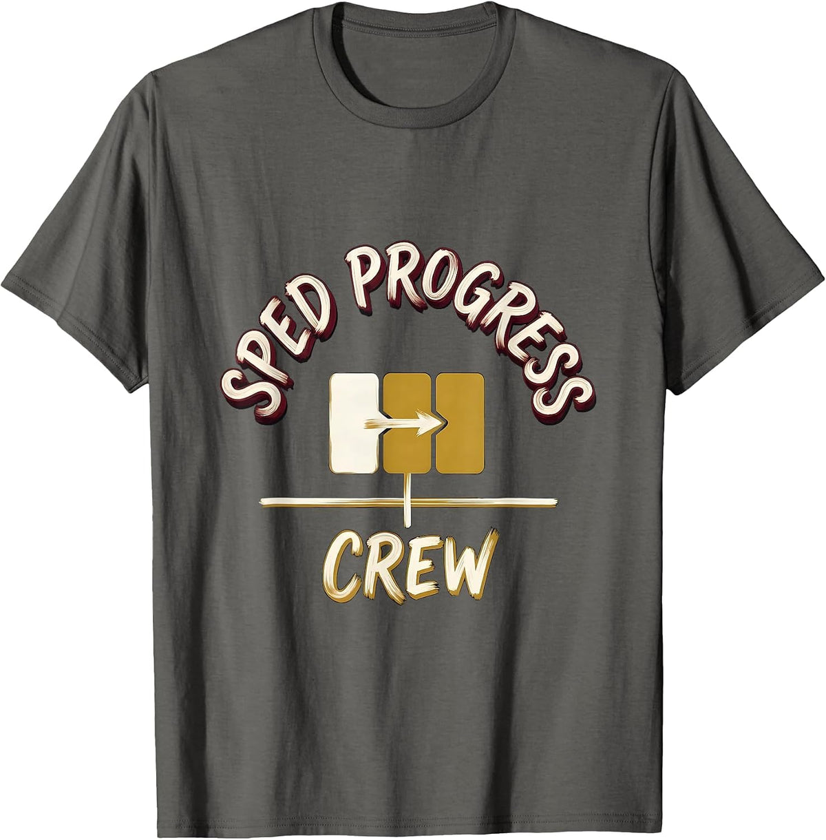 Men's SPED Progress Crew Special Education Teacher Aide Crew Pride T-Shirt - Asphalt Grey