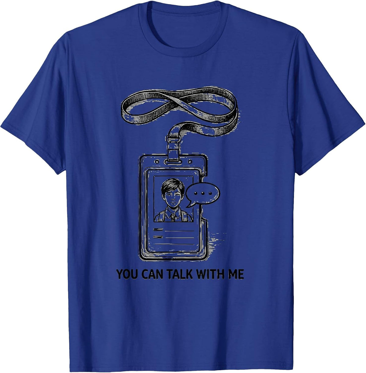 Men's You Can Talk With Me Groovy Retro School Counselor T-Shirt - Royal Blue
