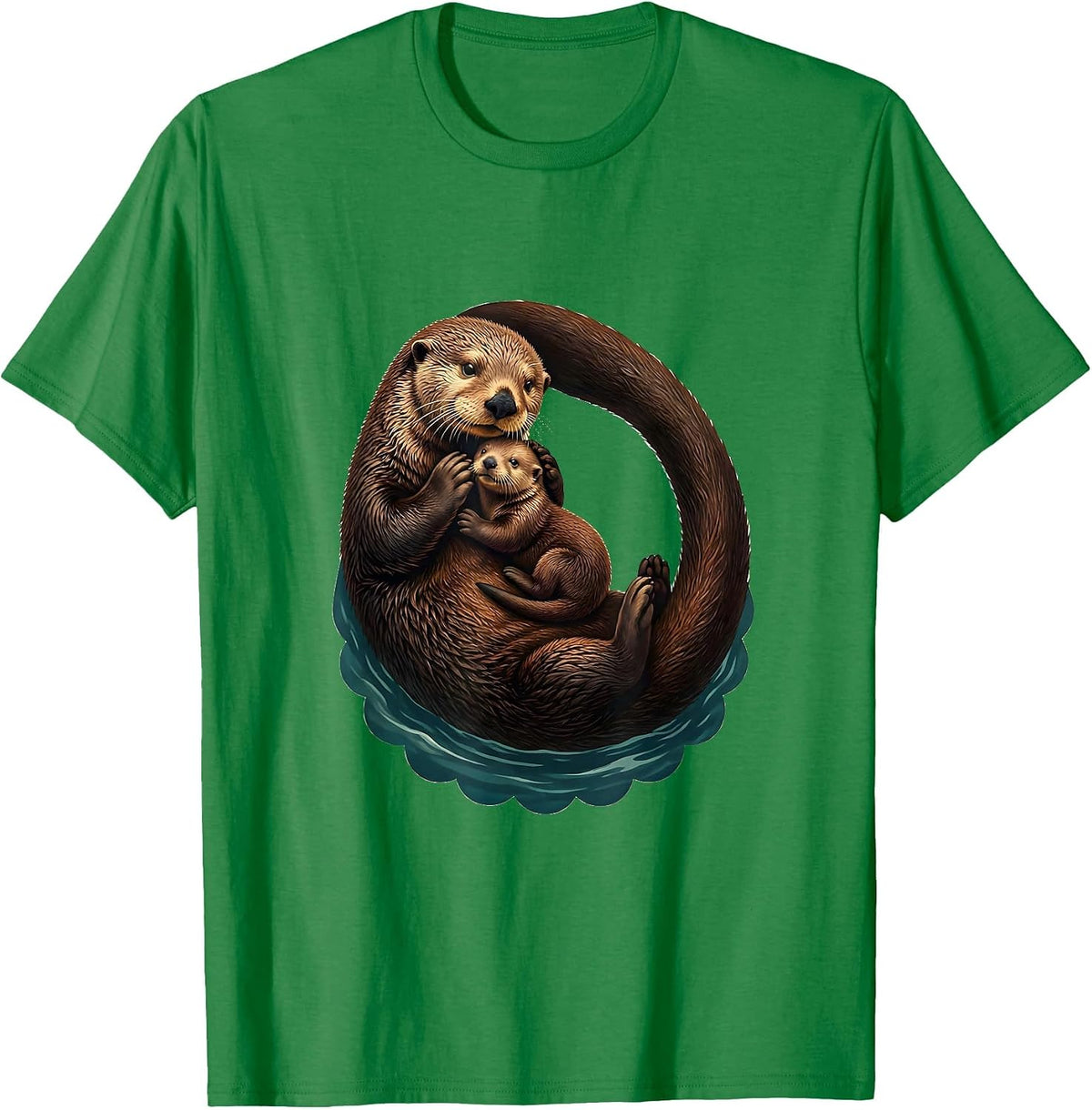 Men's Belly-Up Sea Otter Vintage Otter Lover Gift T-Shirt - Kelly Green