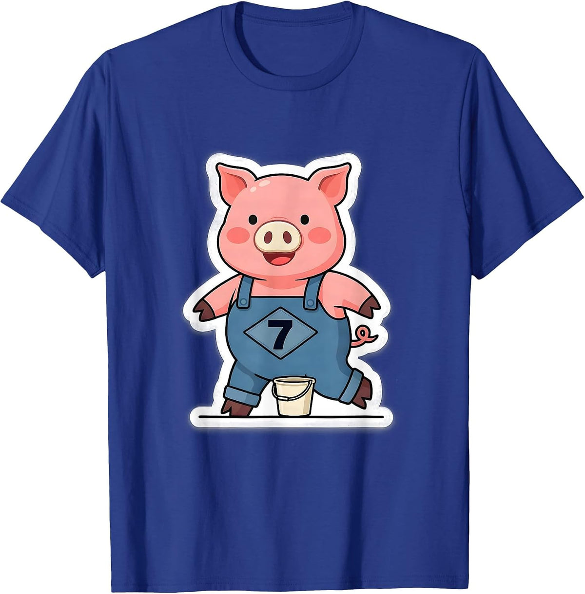 Men's 7 Funny Pig Lover Halloween Costume T-Shirt - Royal Blue