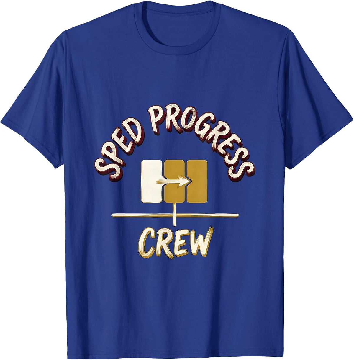 Men's SPED Progress Crew Special Education Teacher Aide Crew Pride T-Shirt - Royal Blue