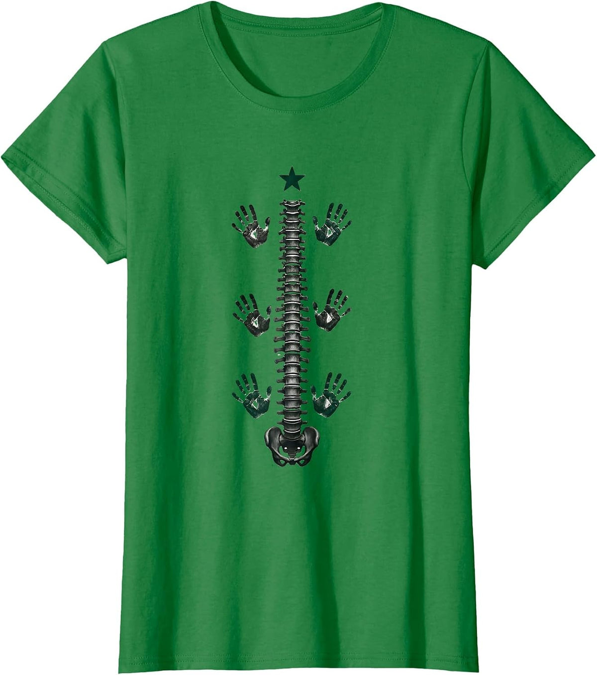 Vertebrae Spine Chiropractor Christmas Humor Gift T-Shirt - Kelly Green