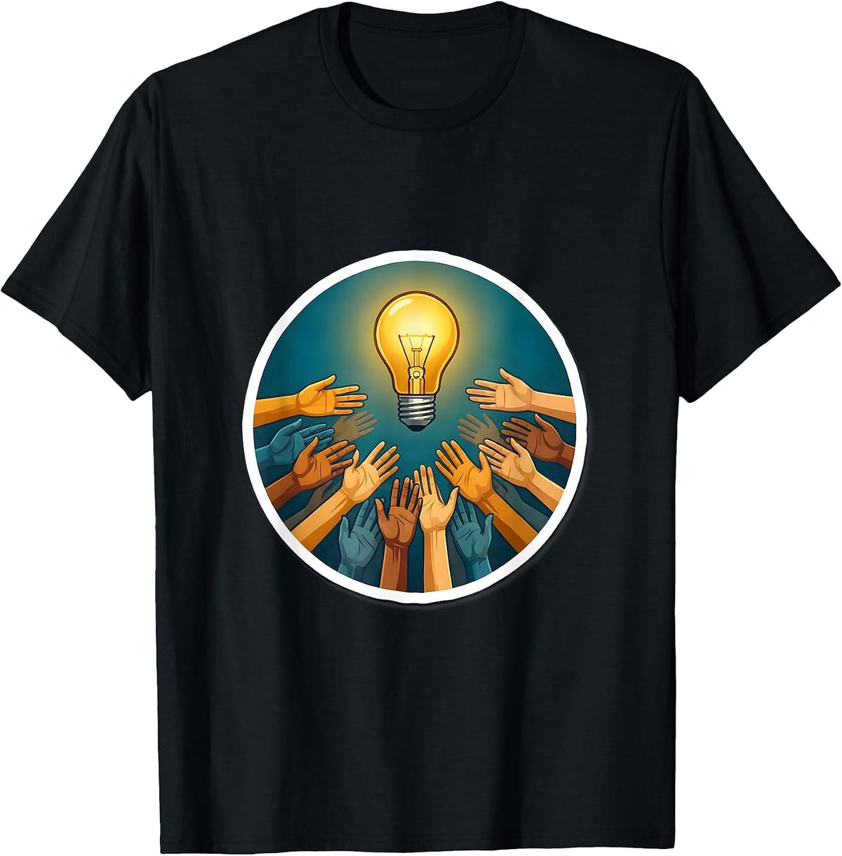 Men's Celebrate Minds of All Kinds Diversity Lightbulb T-Shirt - Black