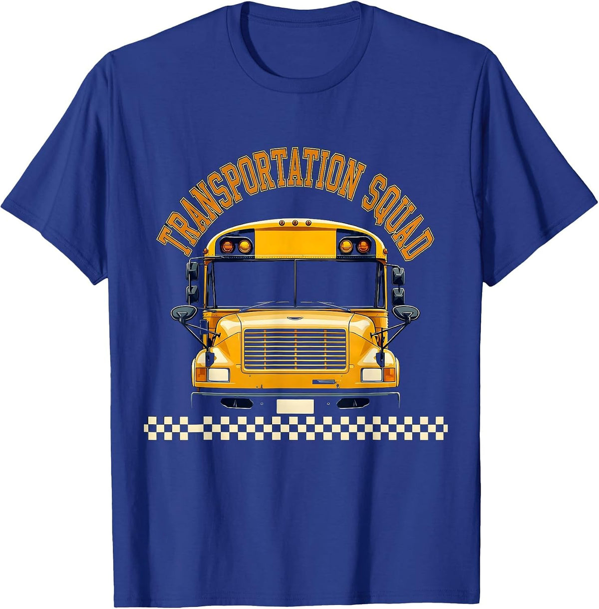 Transportation Squad Bold Varsity Back To School Bus Driver T-Shirt - Royal Blue