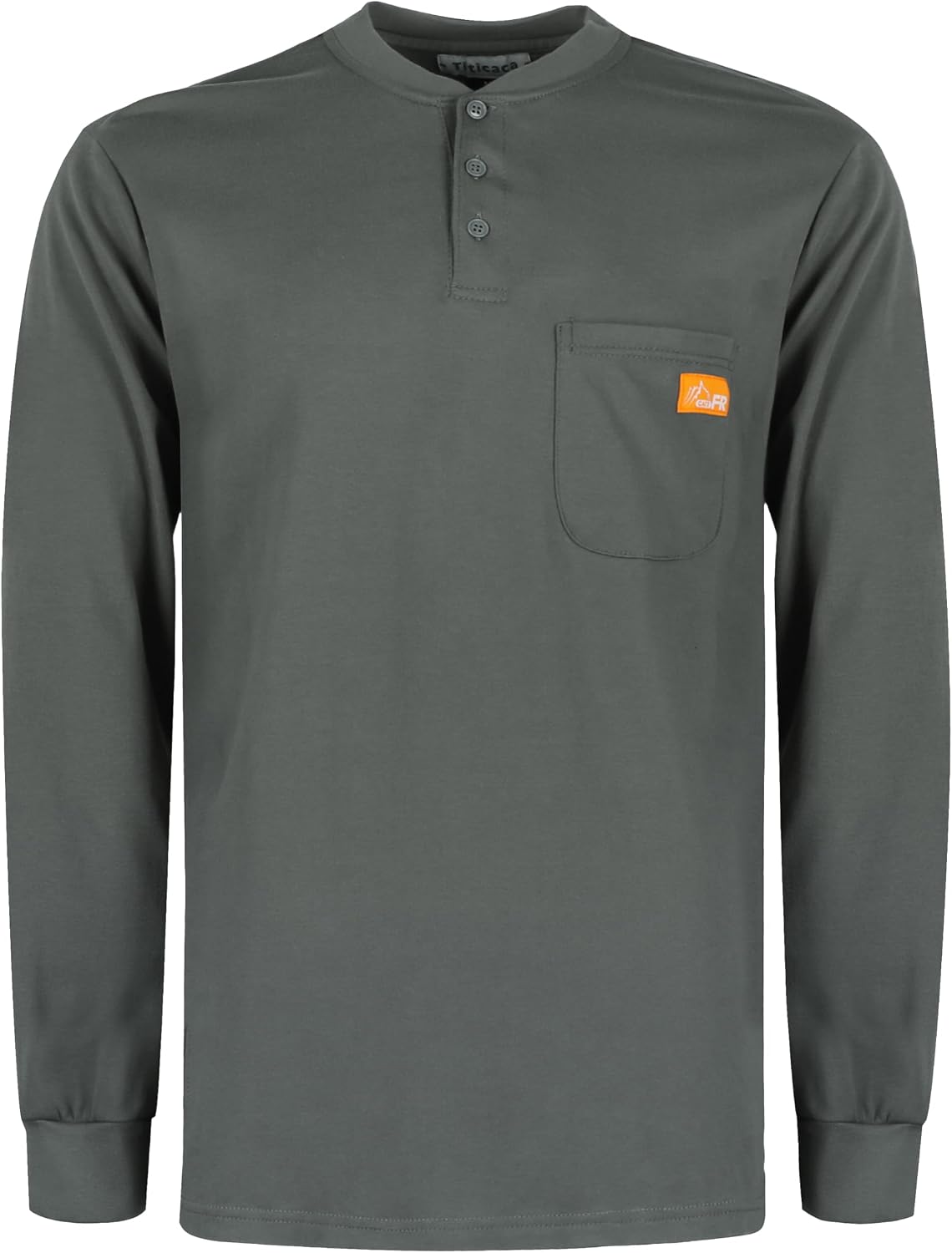 Titicaca FR T-Shirt for men 5.5oz Lightweight Henley Summer Tees CAT2 100%C - Gray