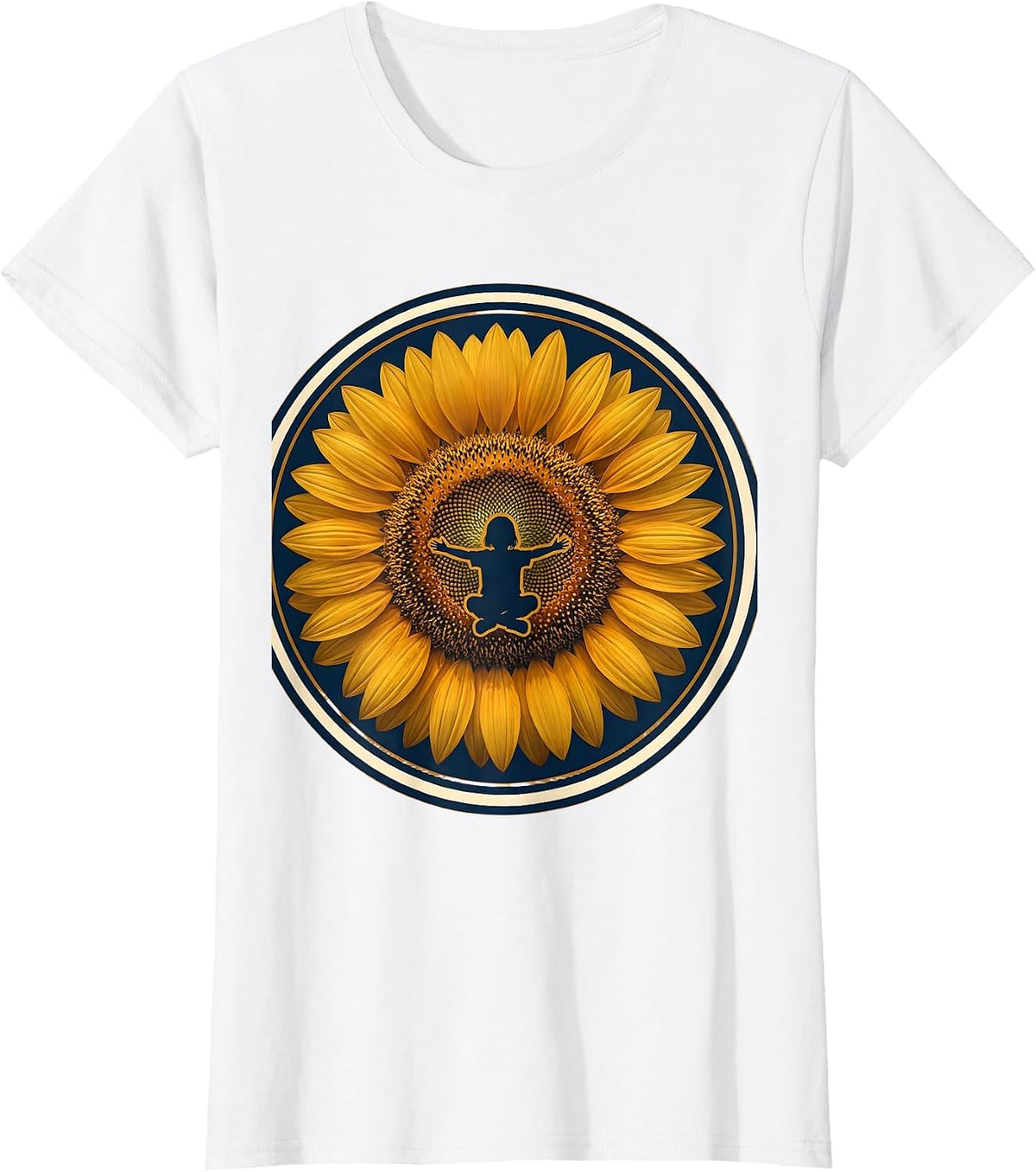 Autism Awareness Child Silhouette Sunflower Design T-Shirt - White