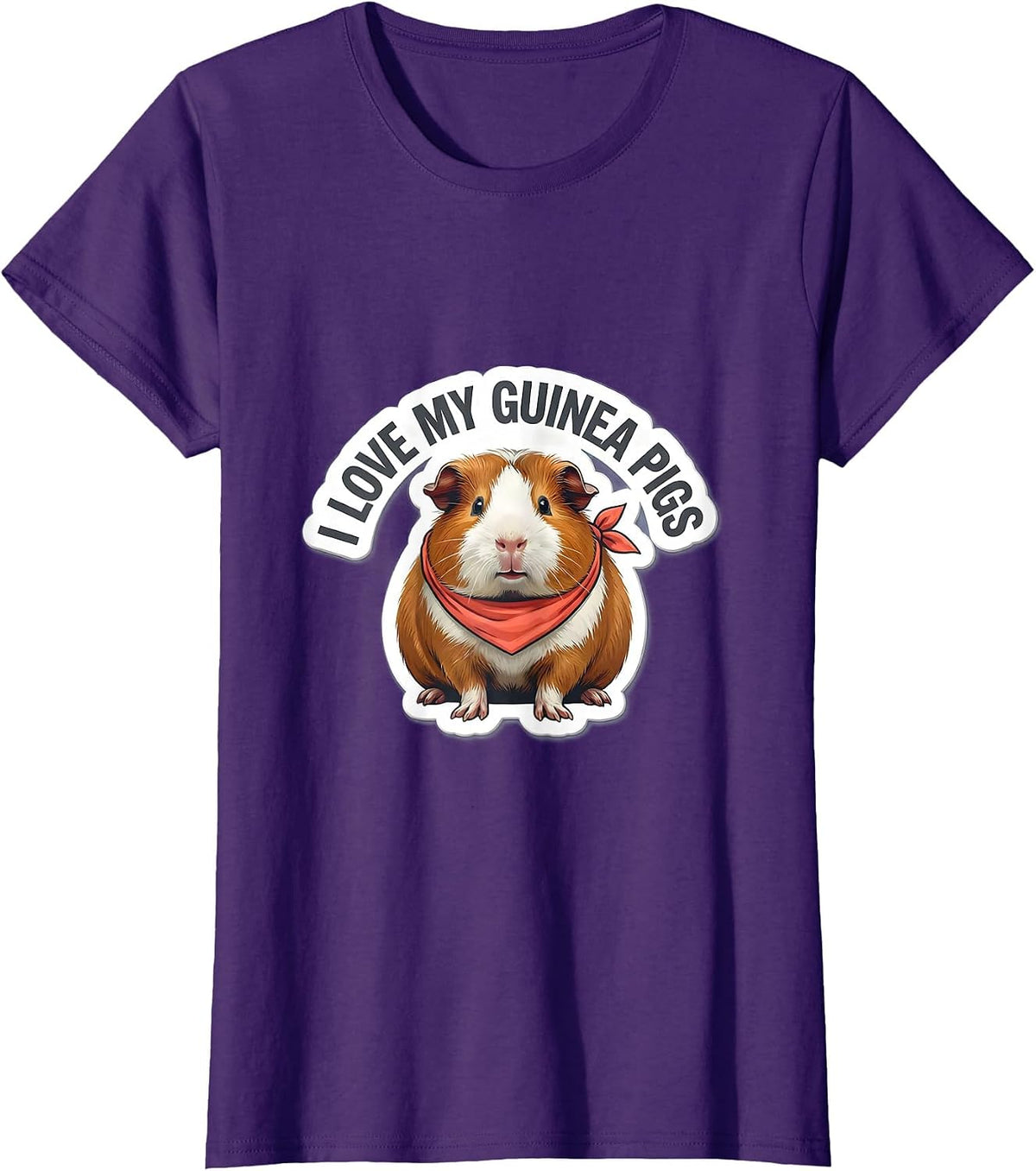 Women's I Love My Guinea Pigs Funny Farm Animal Lover Gift T-Shirt - Purple