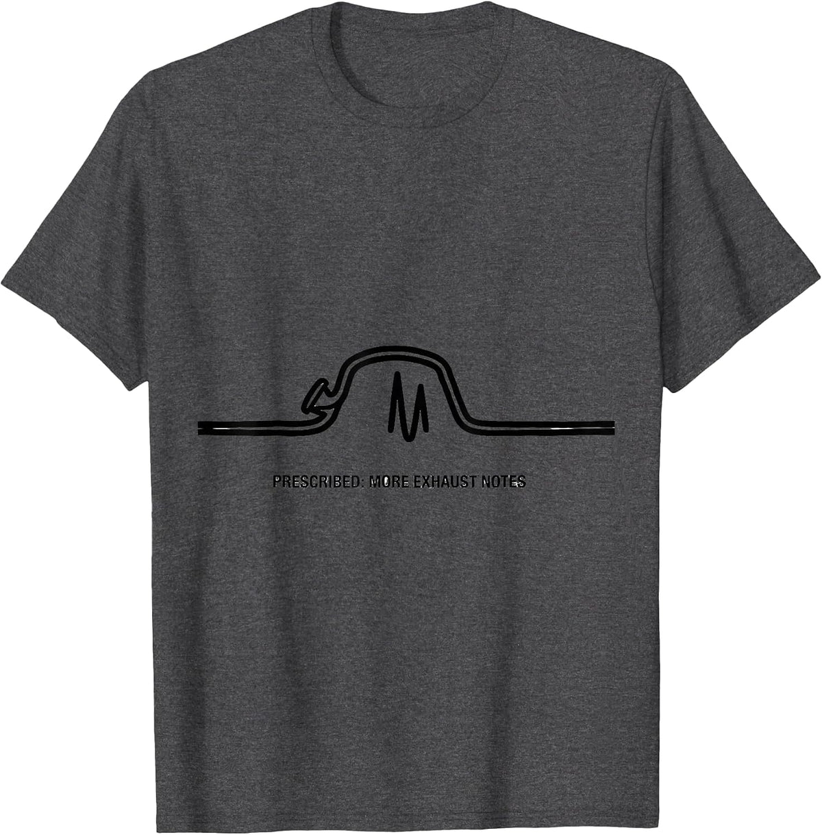 More Exhaust Notes Funny Car Guy Auto Mechanic Heartbeat T-Shirt - Dark Heather Grey