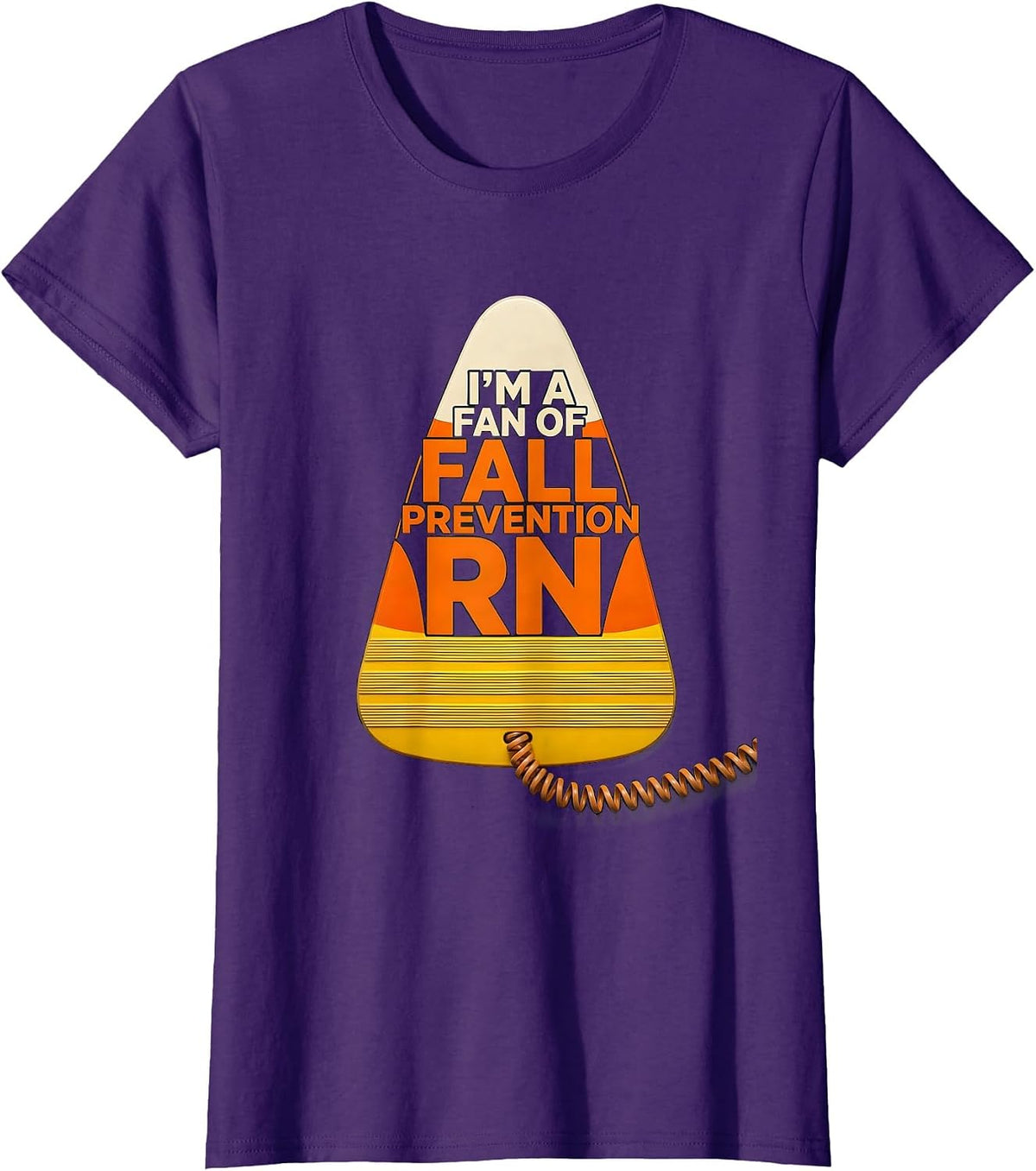 Women's I'm A Fan Of Fall Prevention RN Funny Nurse Fall Prevention T-Shirt - Purple