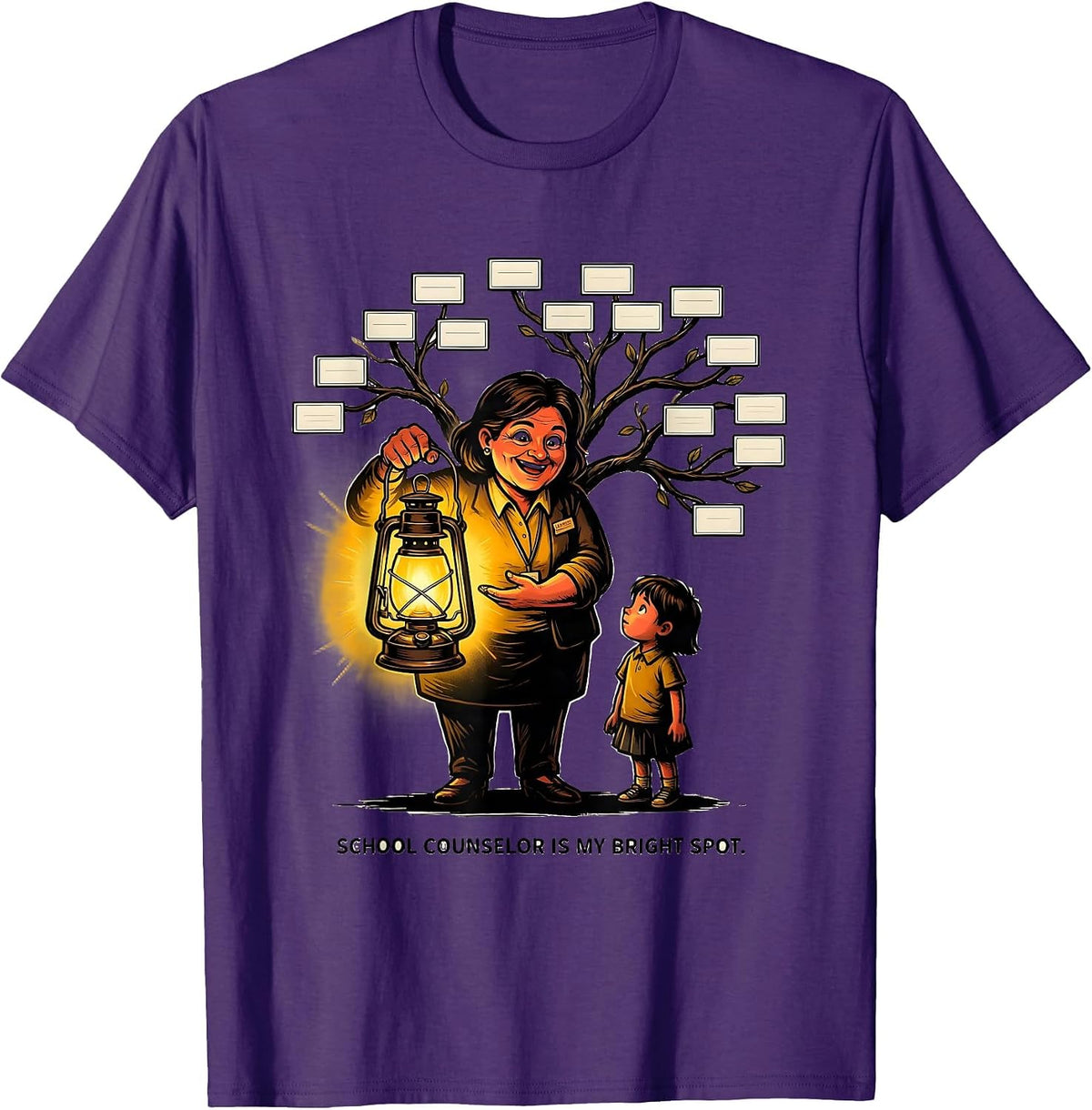 School Counselor Is My Bright Spot Funny Appreciation Gift T-Shirt - Purple