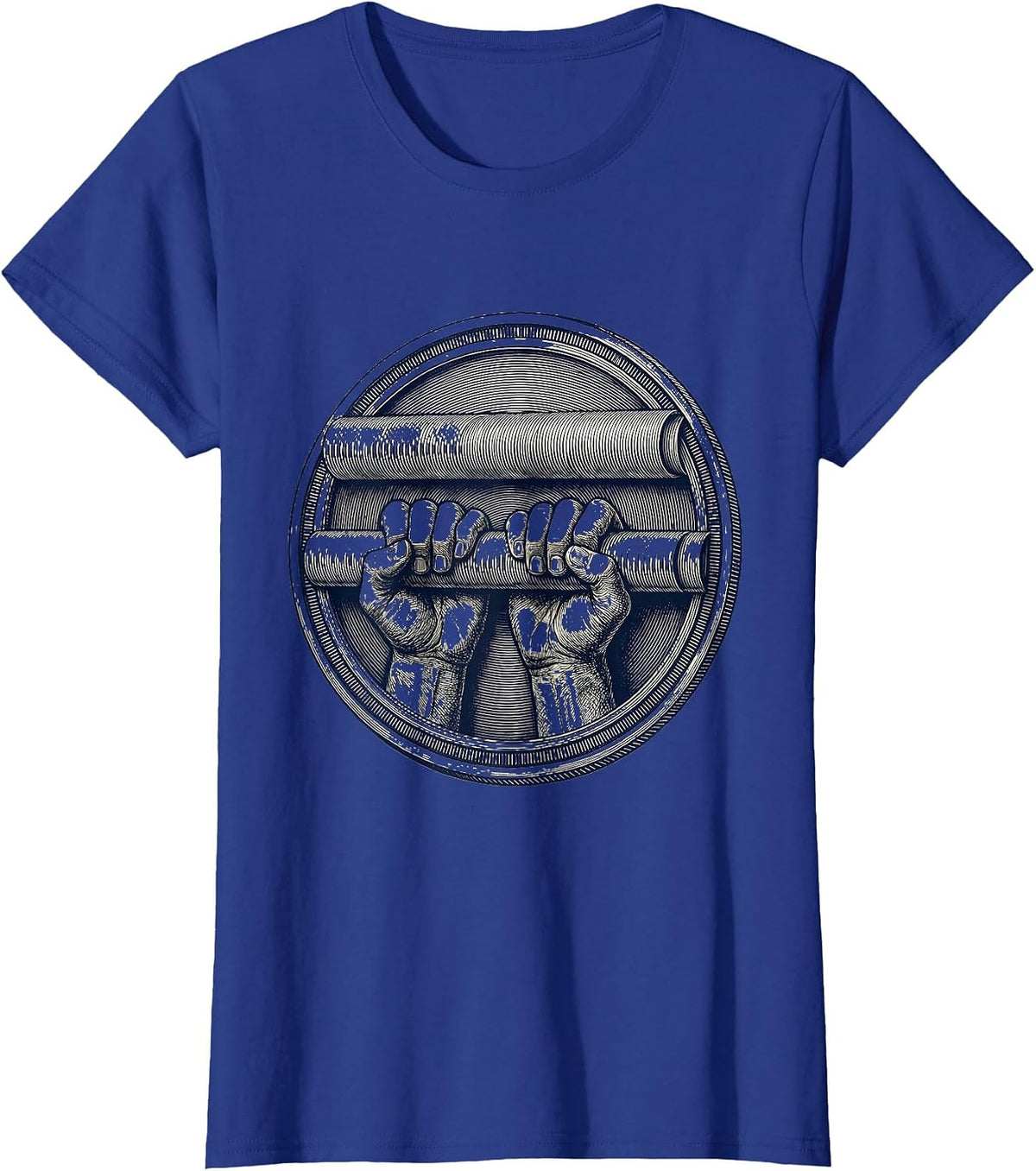 Women's Physical Therapy Parallel Bars Grip Illustration T-Shirt - Royal Blue