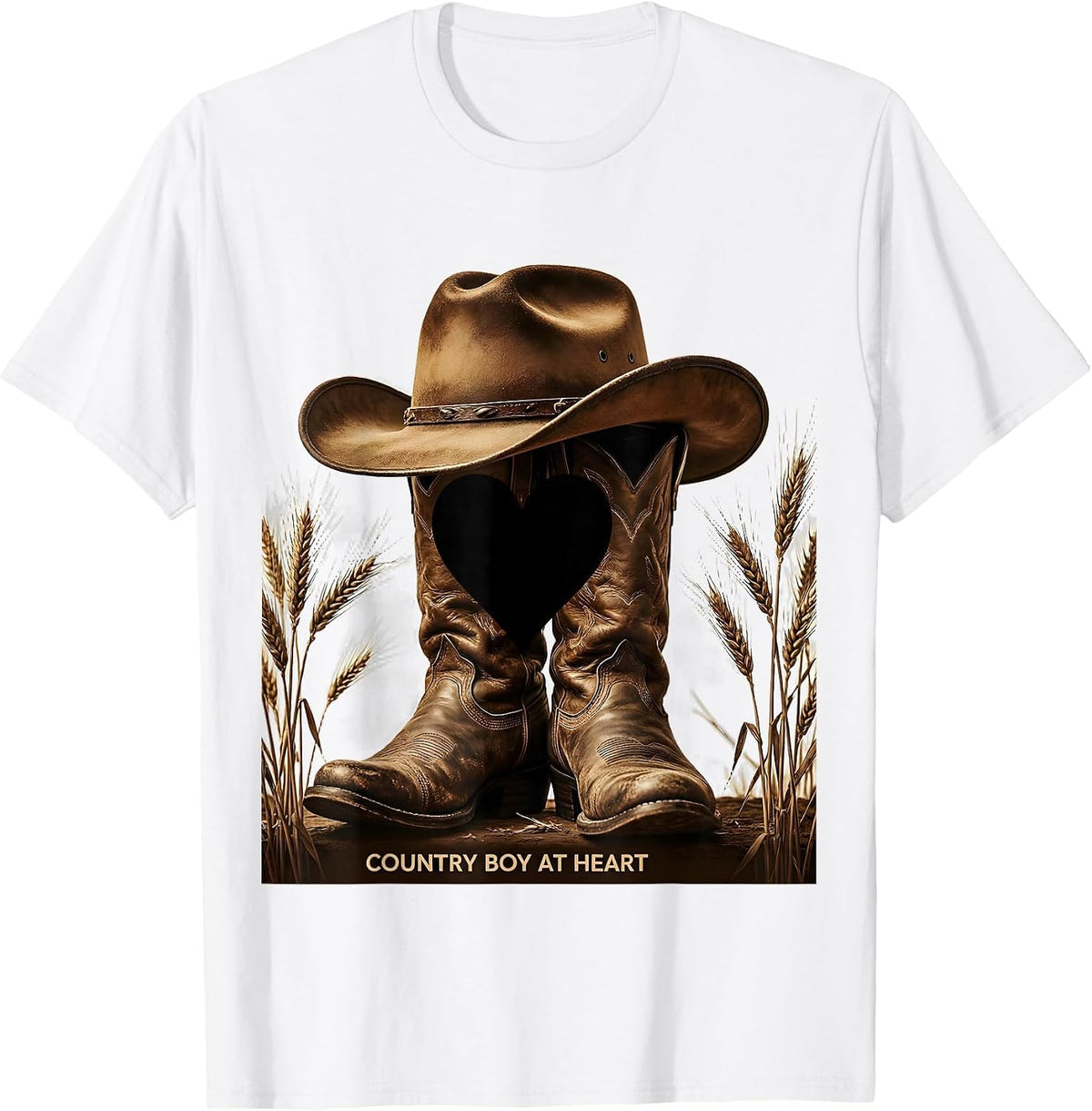 Men's Country Boy At Heart Proud Rural Living Design T-Shirt - White