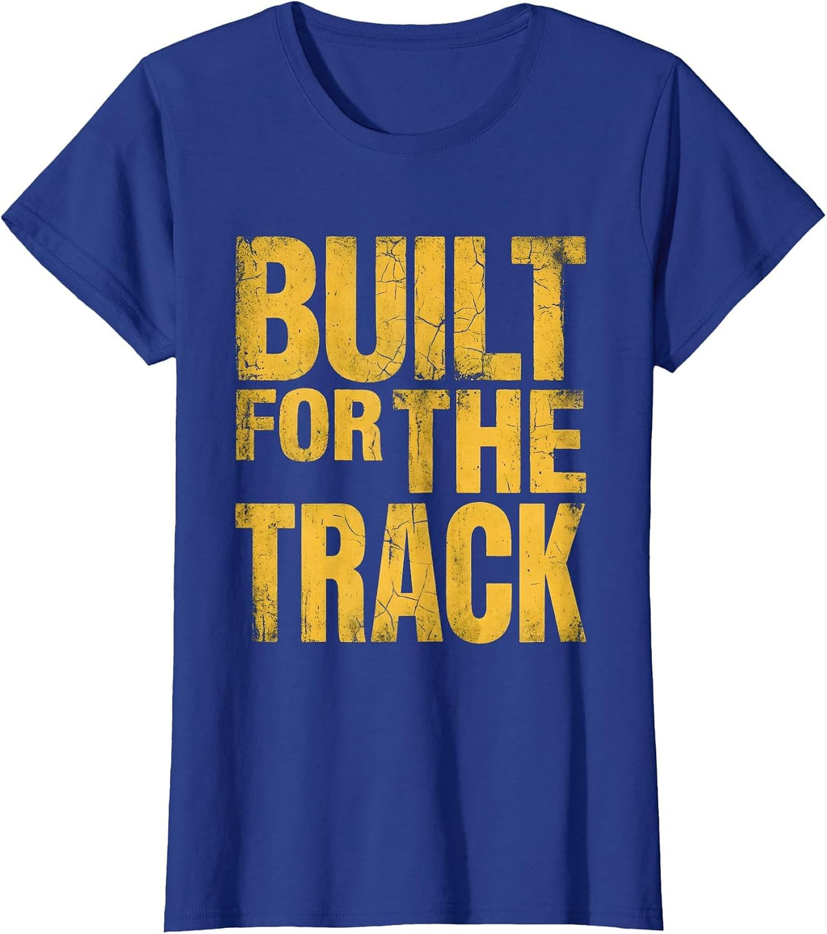 Women's Built for the Track Racing Graphic Design T-Shirt - Royal Blue