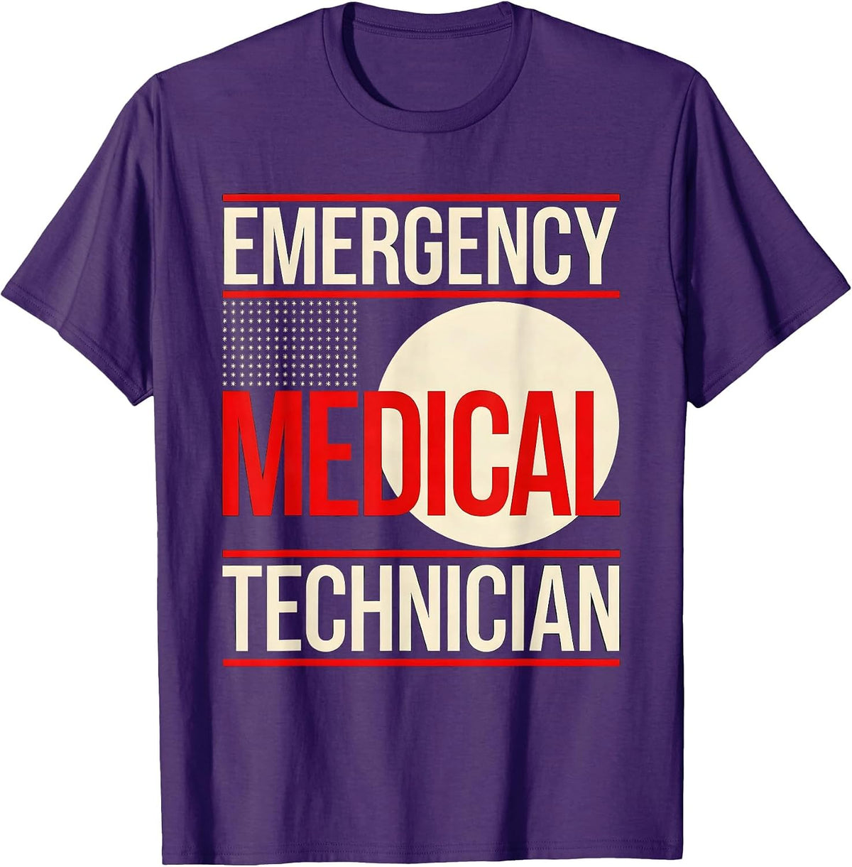 Men's Emergency Medical Technician Occupational Pride First T-Shirt - Purple