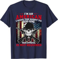 I'm an American I Have The Right to Bear Arms American Flag T-Shirt - Navy Blue
