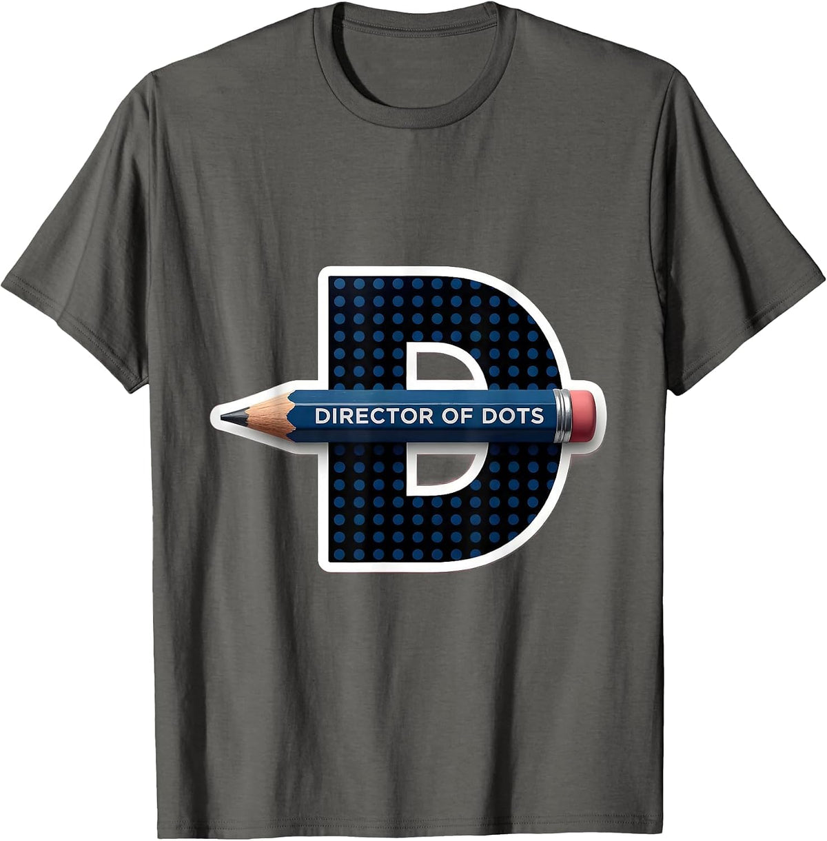 Men's Director Of Dots Sticker Style Pre-K Teacher Back To School T-Shirt - Asphalt Grey