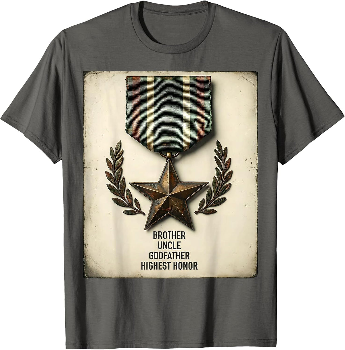 Brother. Uncle. Godfather. Highest Honor. Vintage T-Shirt - Asphalt Grey
