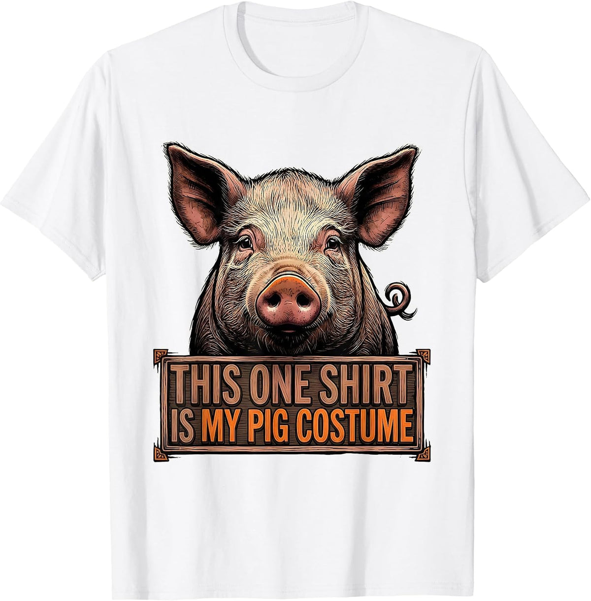 Men's This One Shirt Is My Pig Costume Funny Halloween Pig Lover T-Shirt - White