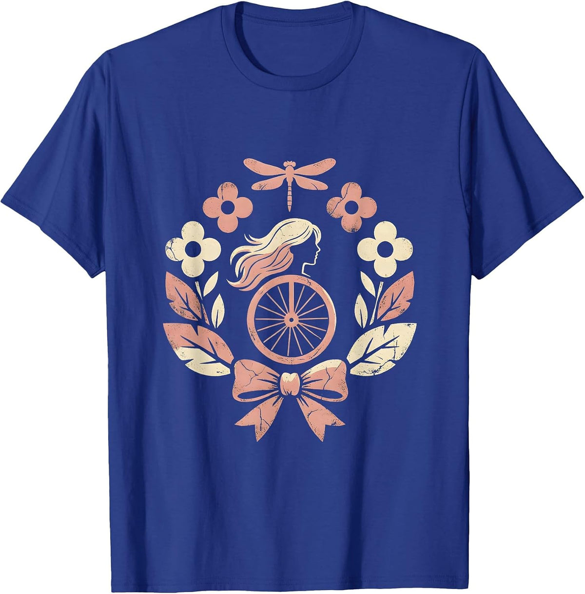 Freedom Rider Bicycle Sunset Graphic Tee T-Shirt - Royal Blue