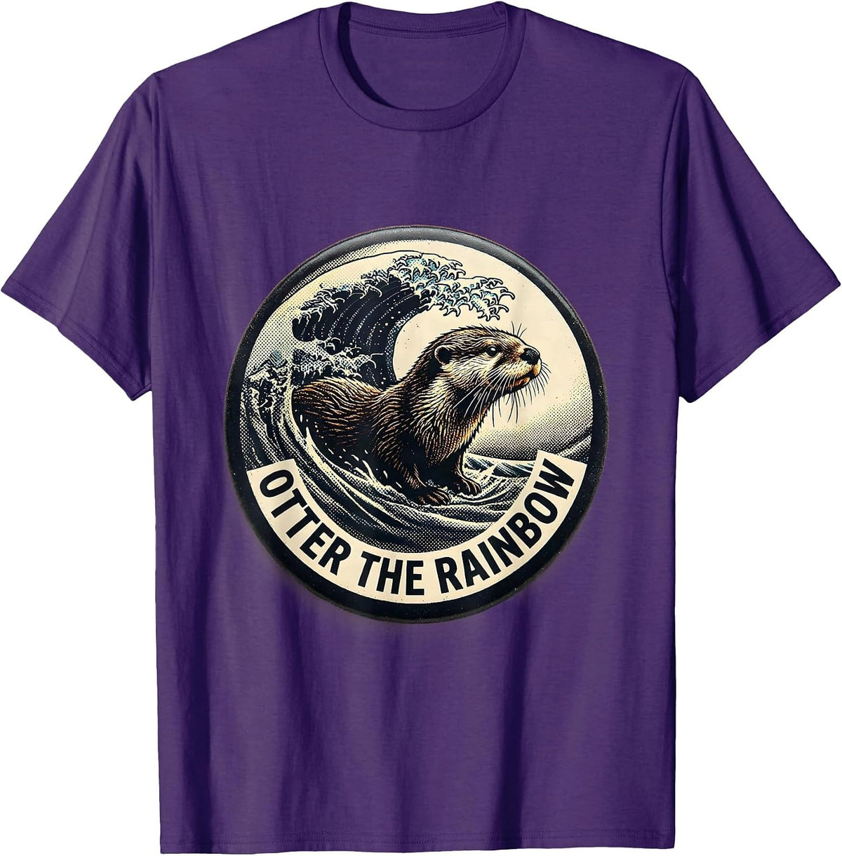 Men's Otter The Rainbow Funny Sea Otter Lover Animal Humor T-Shirt - Purple