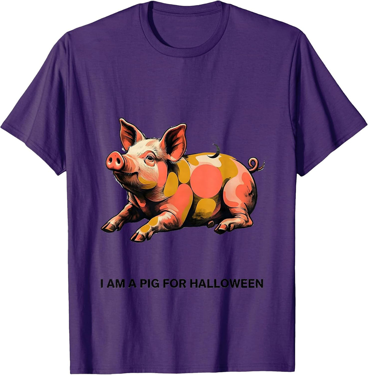 Men's I Am A Pig For Halloween Funny Pig Lover Halloween Costume T-Shirt - Purple