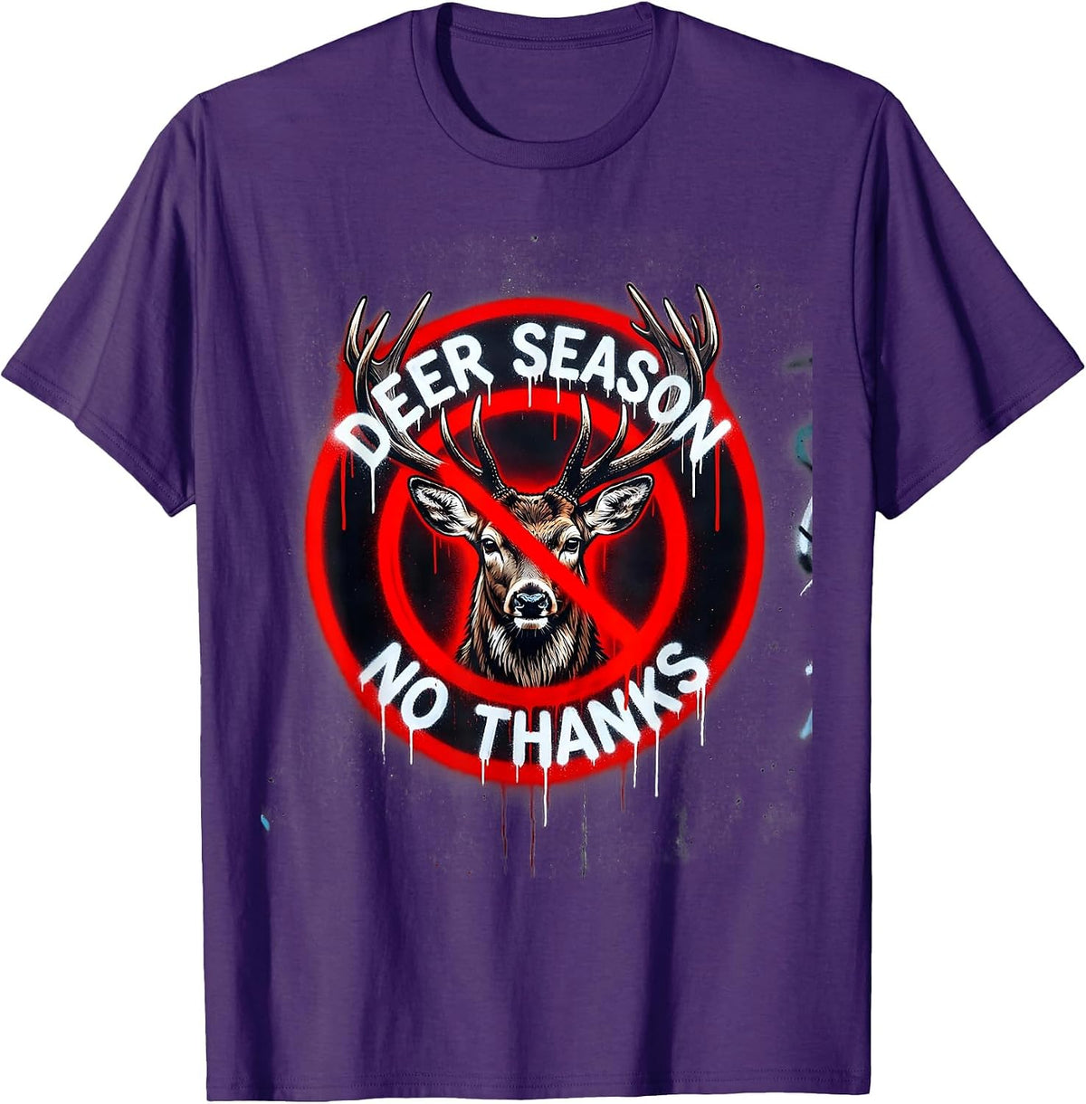 Deer Season No Thanks Funny Anti-Hunting Design T-Shirt - Purple