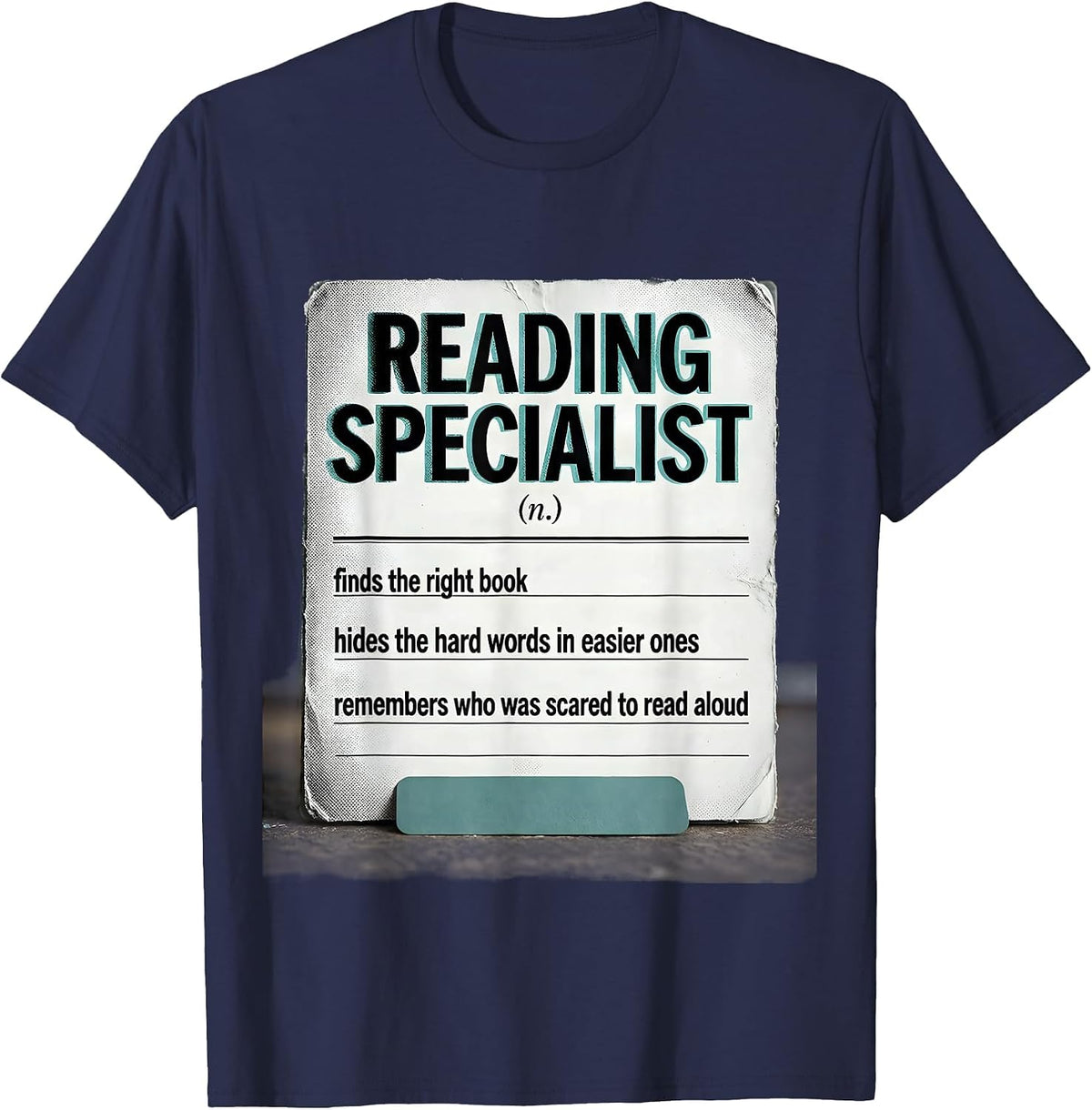 Men's Reading Specialist Teacher Humor Appreciation T-Shirt - Navy Blue