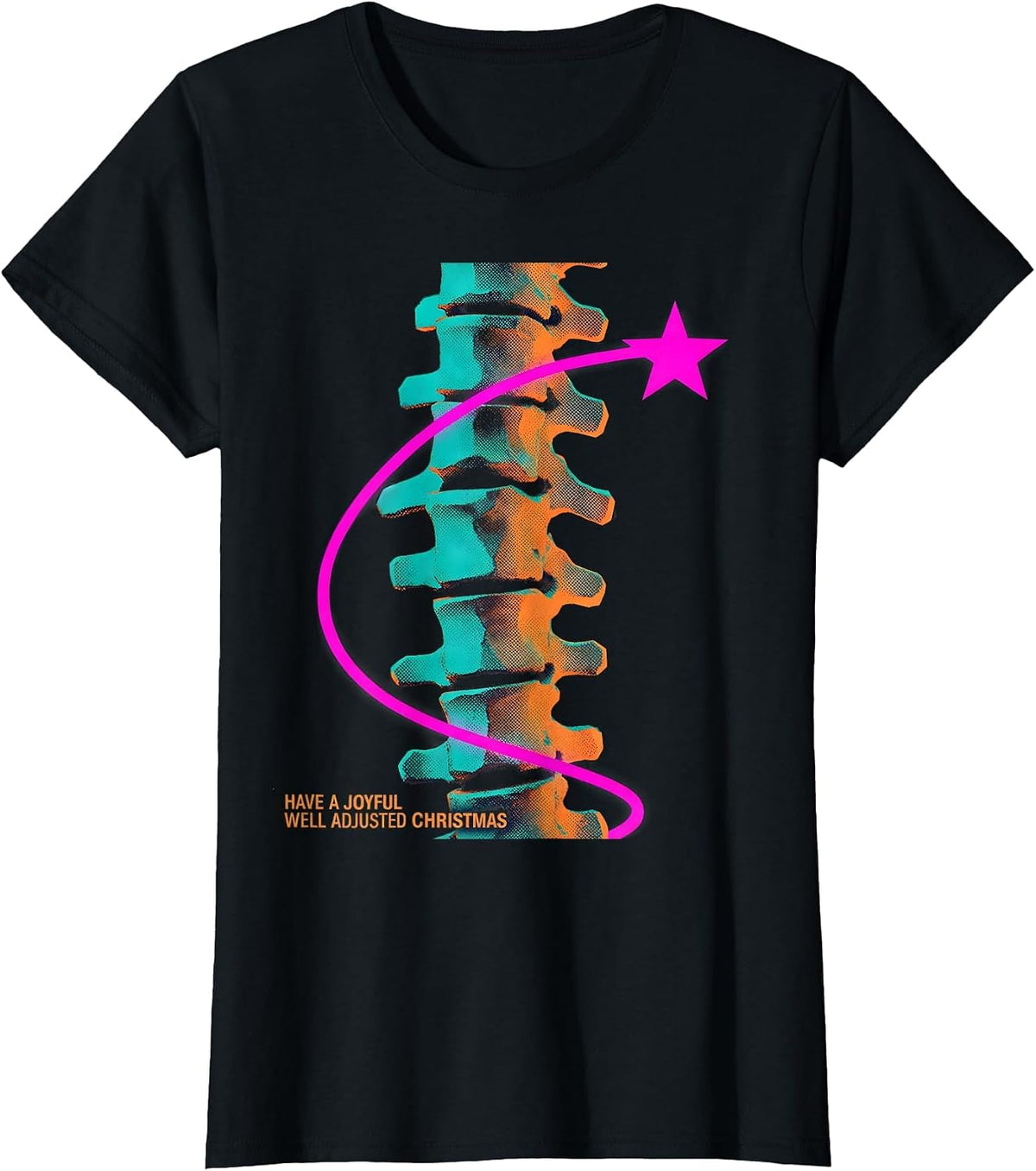 Have A Joyful, Well Adjusted Christmas Funny Chiropractor T-Shirt - Black
