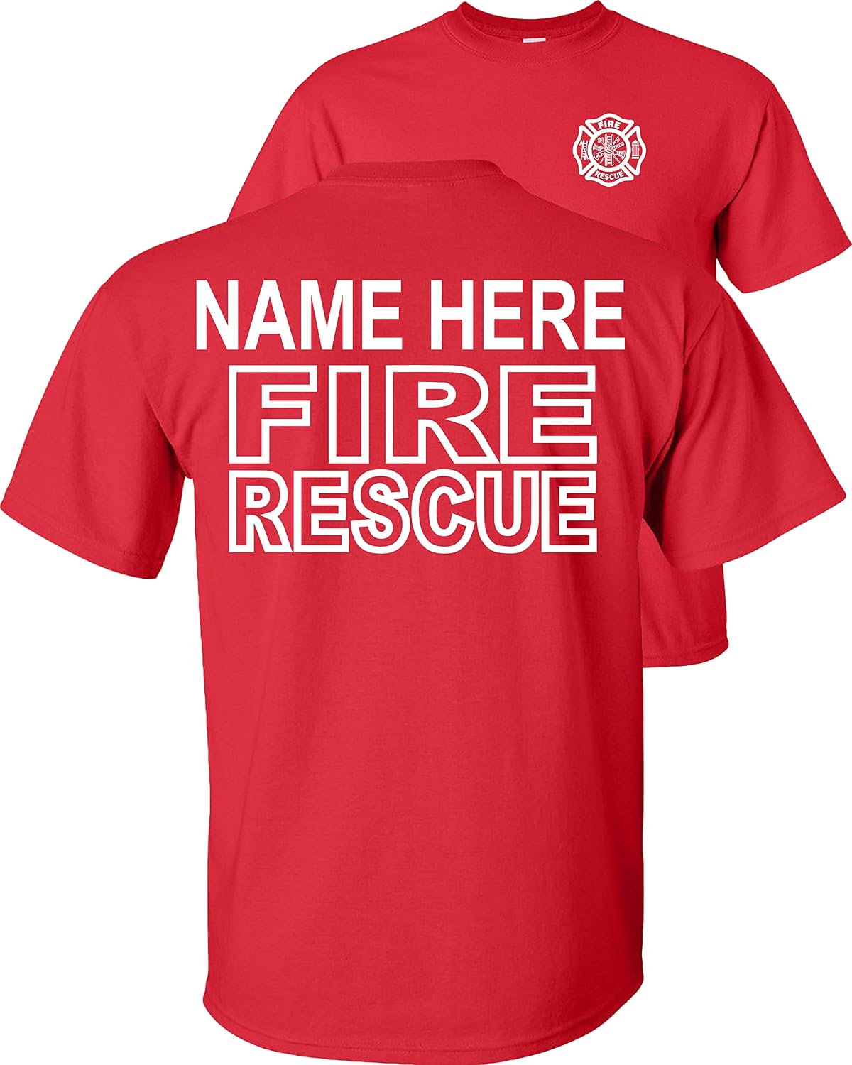 FAIR GAME Custom Fire Rescue T-Shirt Personalized - Red