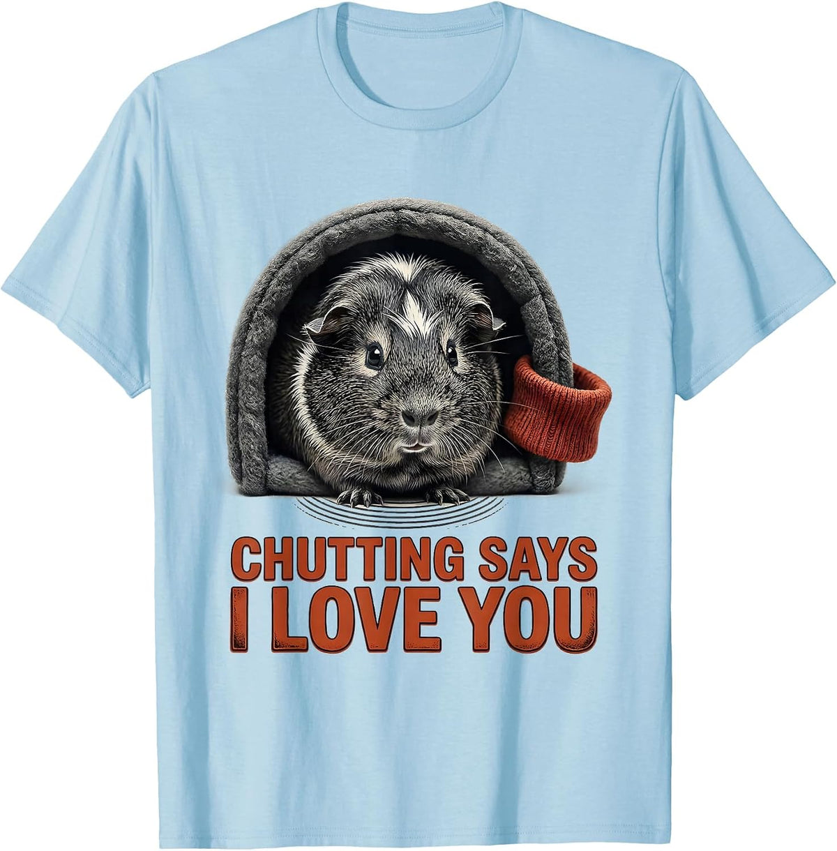 Men's Chutting Says I Love You Funny Guinea Pig Lover Gift T-Shirt - Baby Blue