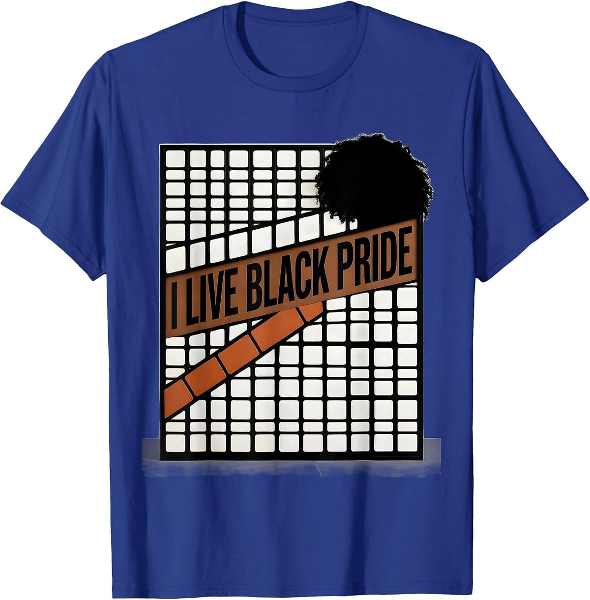 I Live Black Pride New Wave Typography Identity Statement T-Shirt - Royal Blue
