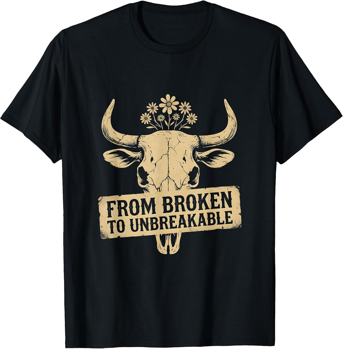 Men's From Broken To Unbreakable Physical Therapy Design T-Shirt - Black