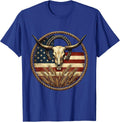 Wheat Field Flag Patriotic American Pride Design T-Shirt - Royal Blue