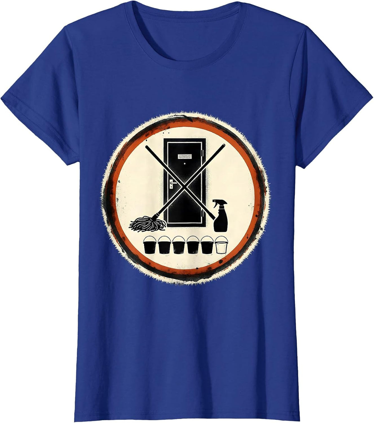 Women's Janitor Closet Badge Custodian Appreciation Humor T-Shirt - Royal Blue