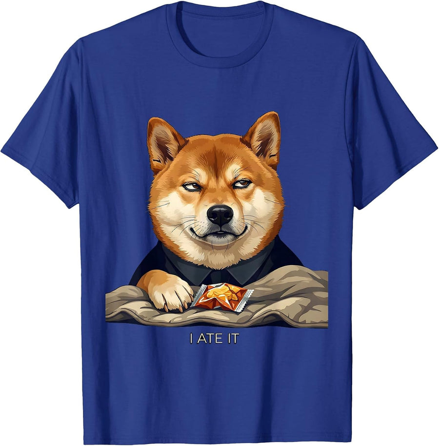 I Ate It Funny Shiba Inu Doge Meme Dog Lover T-Shirt - Royal Blue
