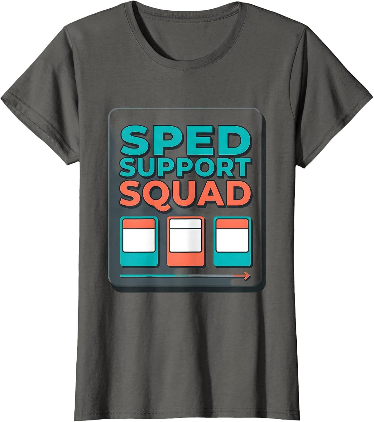 Women's SPED Support Squad Special Education Teacher Aide Staff T-Shirt - Asphalt Grey