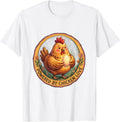 Powered by Chicken Love Funny Hen Design T-Shirt - White