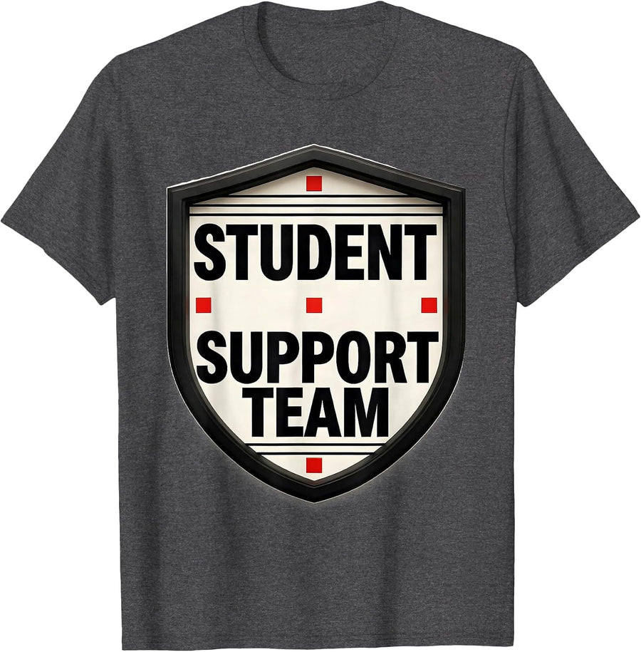 Men's Student Support Team School Support Staff Appreciation Squad T-Shirt - Dark Heather Grey