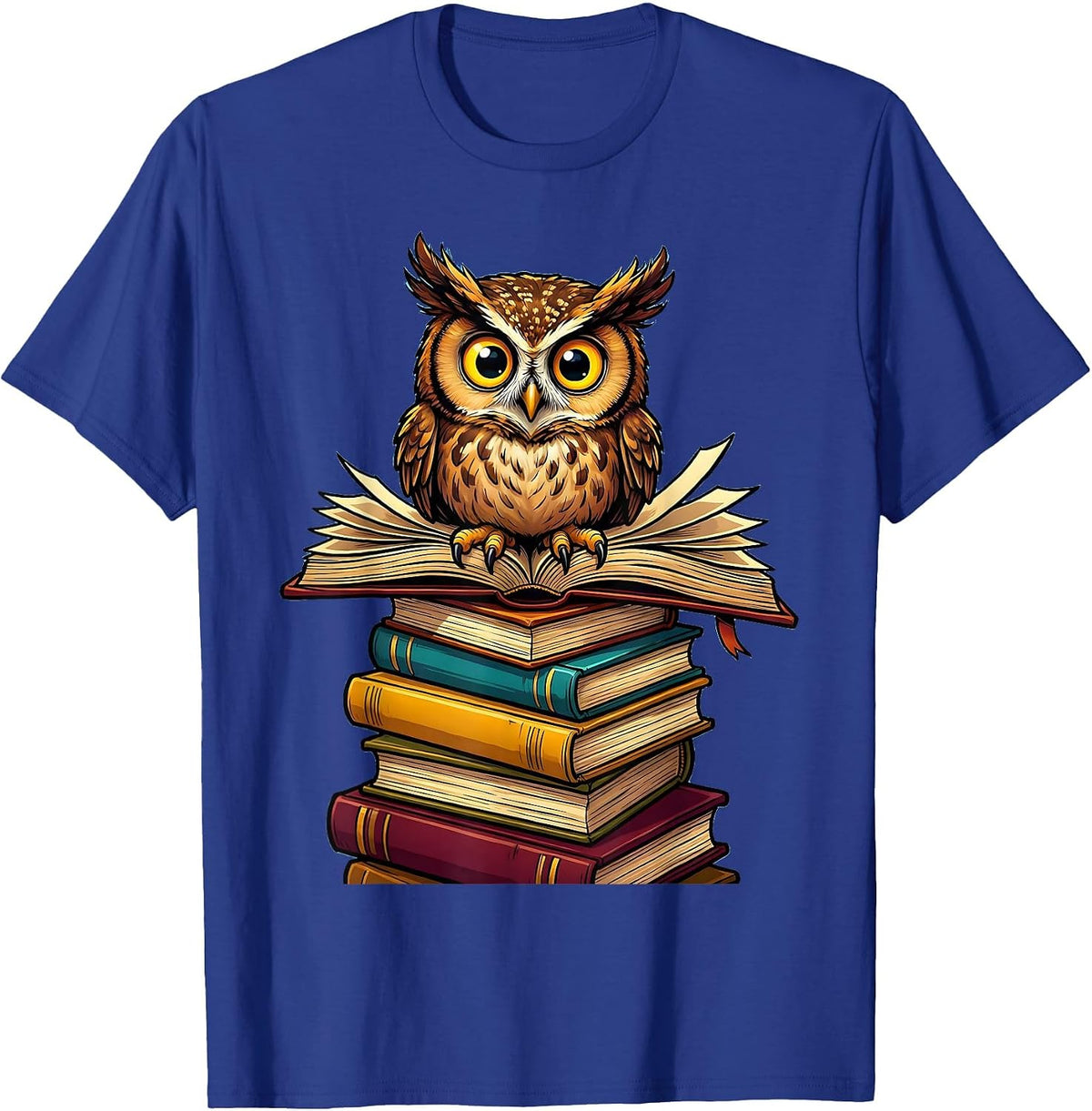 Owl on Books Celebrate Minds of All Kinds T-Shirt - Royal Blue