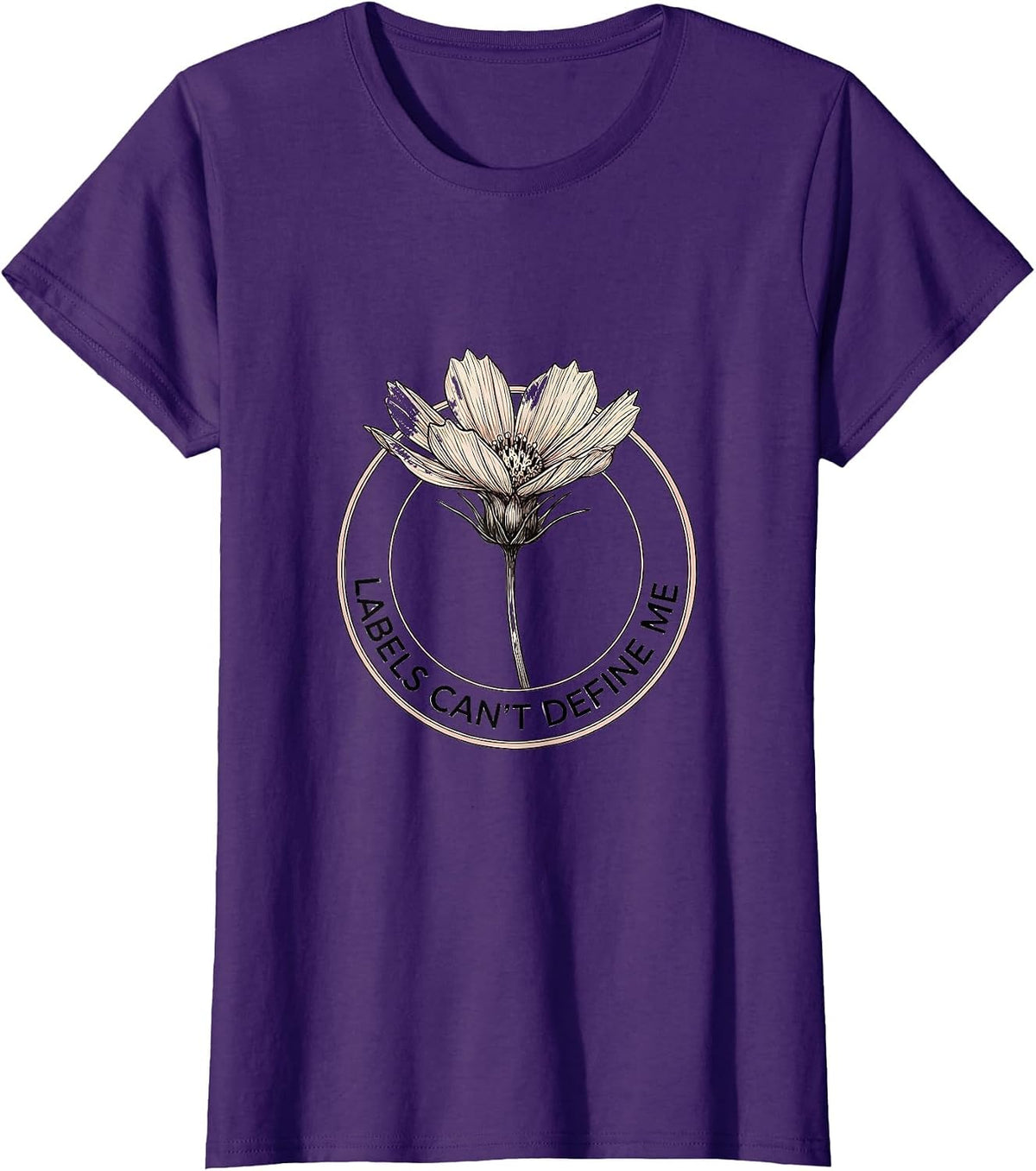 Women's Labels Can't Define Me Dyslexia Awareness Design T-Shirt - Purple